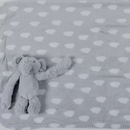 NATURTEX bébi pléd plüss elefánttal 75x100 cm szürke