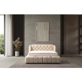   Infiniza Calm Velvet03 Ágykeret 180x200 cm - Calm Ágyneműtartós Ágykeret