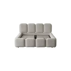   Infiniza Luxury Ágykeret 160x200 cm Törtfehér Kárpittal - Luxury Ágyneműtartós Ágykeret 