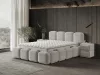 Infiniza Luxury Ágykeret 160x200 cm Törtfehér Kárpittal - Luxury Ágyneműtartós Ágykeret 