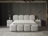 Infiniza Luxury Ágykeret 160x200 cm Törtfehér Kárpittal - Luxury Ágyneműtartós Ágykeret 
