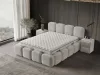 Infiniza Luxury Ágykeret 180x200 cm Világos Barna Kárpittal - Luxury Ágyneműtartós Ágykeret 