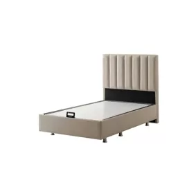   Infiniza Relax Ágykeret 90x200 cm Bézs Kárpittal - Relax Ágyneműtartós Ágykeret