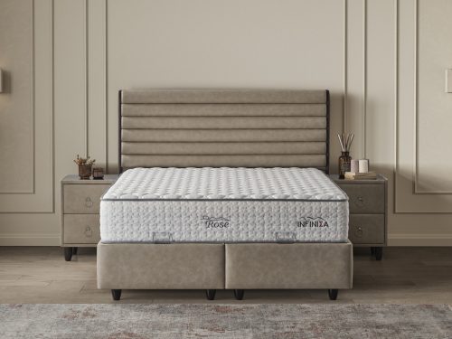 Infiniza Rose B.F.V-04 Ágykeret (Fejvég kiegészítő nélkül) 140x200 cm - Rose Ágyneműtartós Ágykeret 