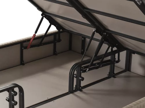 Infiniza Tesla Ágykeret 160x200 cm (Bézs Kárpittal) - Tesla Ágyneműtartós Ágykeret 