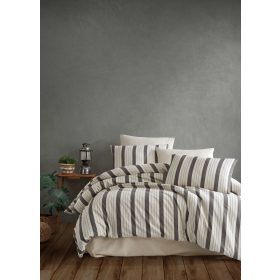 NATUR PAMUT ANTRACIT - 3 részes ágyneműhuzat garnitúra NATUR PAMUT ANTRACIT - 3 részes ágyneműhuzat garnitúra