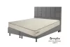 Infiniza Szállodai Springbox Ágy és Matrac szett - Kárpitozott Szürke Boxspring 160x200 cm