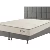 Infiniza Szállodai Springbox Ágy és Matrac szett - Kárpitozott Szürke Boxspring 160x200 cm
