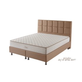   Infiniza Szállodai Springbox Ágy és Matrac szett - Kárpitozott Beige Boxspring 180x200 cm