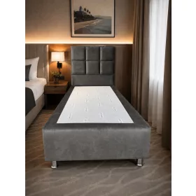   Infiniza Szállodai Springbox Szürke Ágykeret(BFV 27 Szín) - Kárpitozott Boxspring 80x200 cm