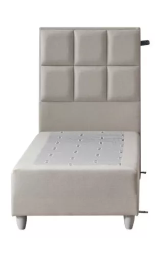 Infiniza Szállodai Springbox Ágykeret - Kárpitozott Beige Boxspring 90x200 cm BFV04