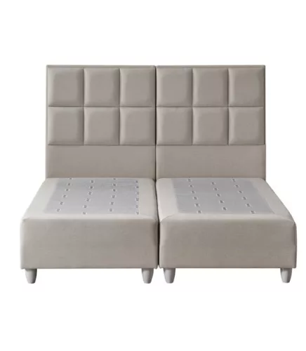 Infiniza Szállodai Springbox Ágykeret - Kárpitozott Beige Boxspring 90x200 cm BFV04