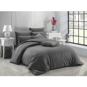 Infiniza Pamut Szatén csíkos (antracit) ágyneműhuzat garnitúra - 3 részes    Infiniza Pamut Szatén csíkos (antracit) ágyneműhuzat garnitúra - 3 részes