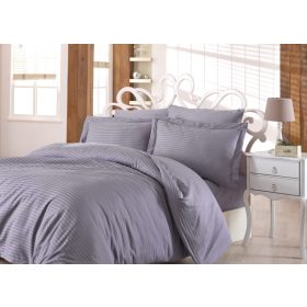   Infiniza Pamut Szatén csíkos (szürke) ágyneműhuzat garnitúra - 3 részes 