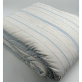   Babakék - fehér csíkos színű steppelt ágytakaró 235x250 cm