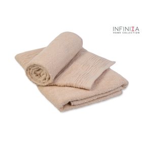 Infiniza Briliant Színes Törölköző Szett - Bézs - 70x140 és 50x90 cm   Infiniza Briliant Színes Törölköző Szett - Bézs - 70x140 és 50x90 cm